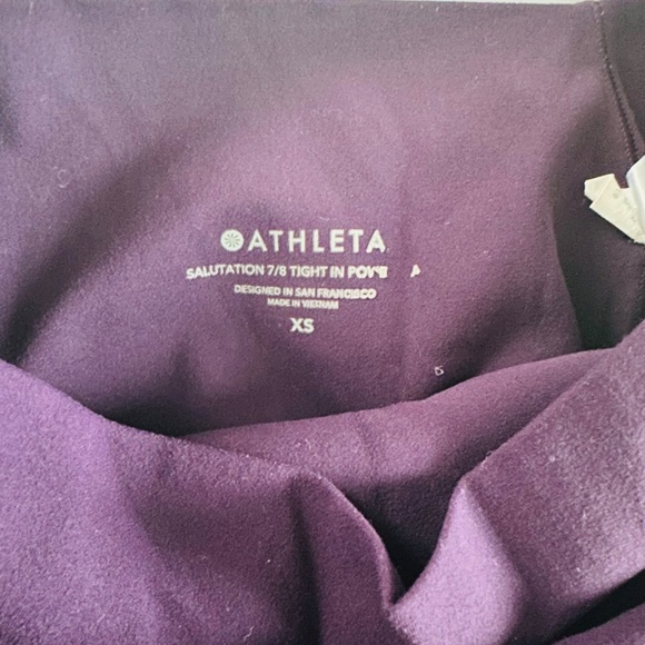 Athleta Salutation Stash Powervita High Rise 7/8 Tight | Color: Plum | Size: XS - Picture 3 of 3